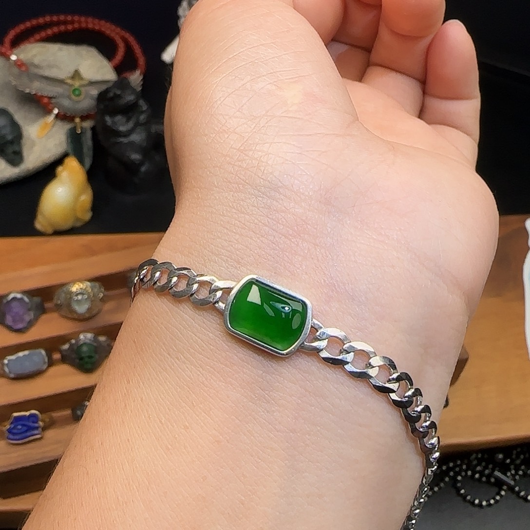 李***-翡翠银S925镶嵌手链