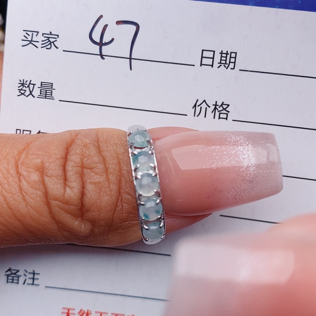 翡翠戒指铂Pt950镶嵌戒指