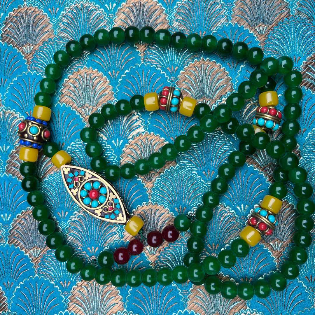 【器物炎灵 】绿色长串毛衣链（不带礼盒）