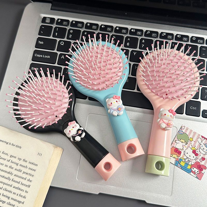 Kt猫二合一气囊梳子可爱便携KT猫手持按摩气垫梳镜子
