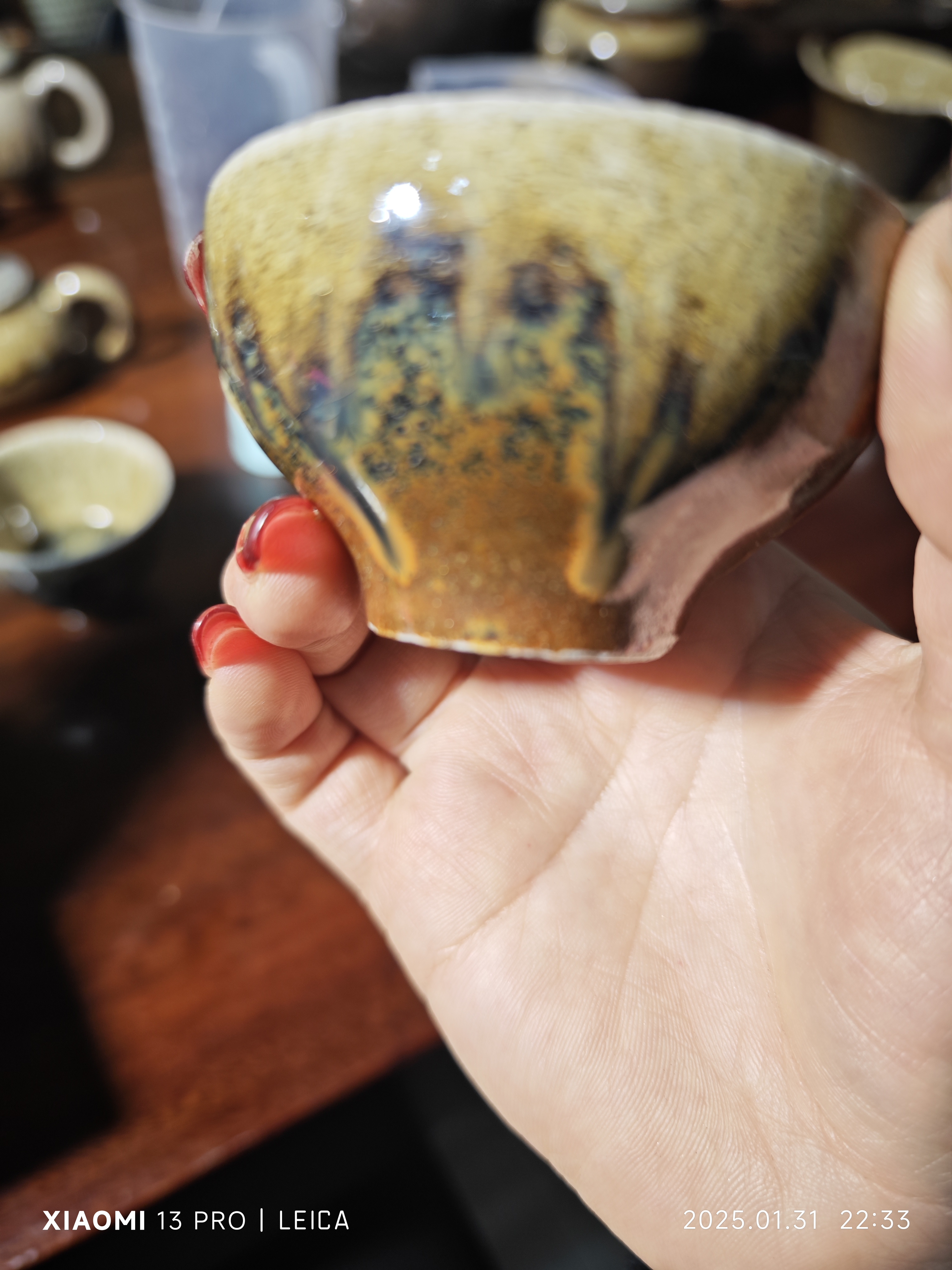 建水紫陶白泥柴烧杯微瑕