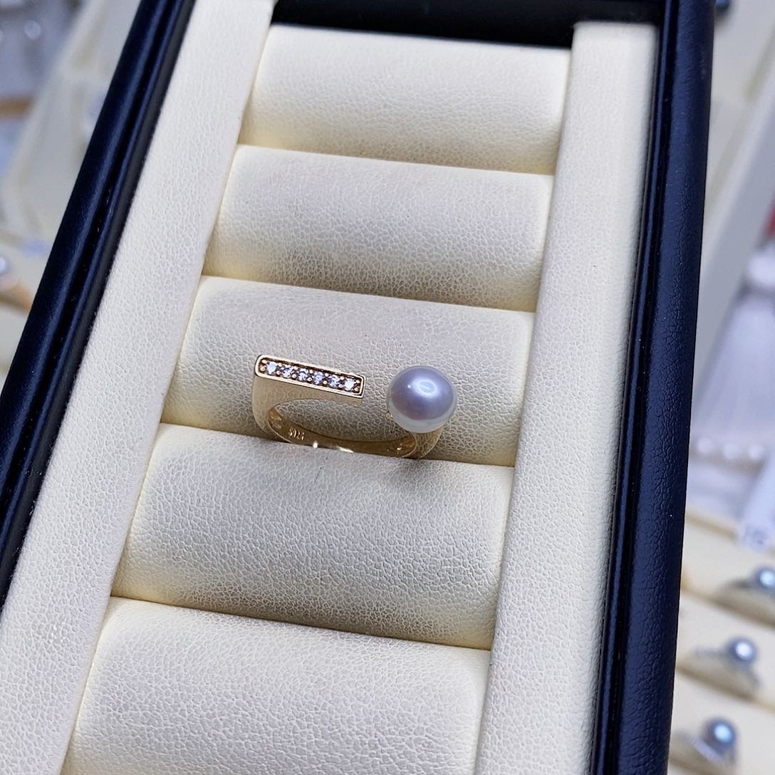 淡水珍珠戒指银S925镶嵌