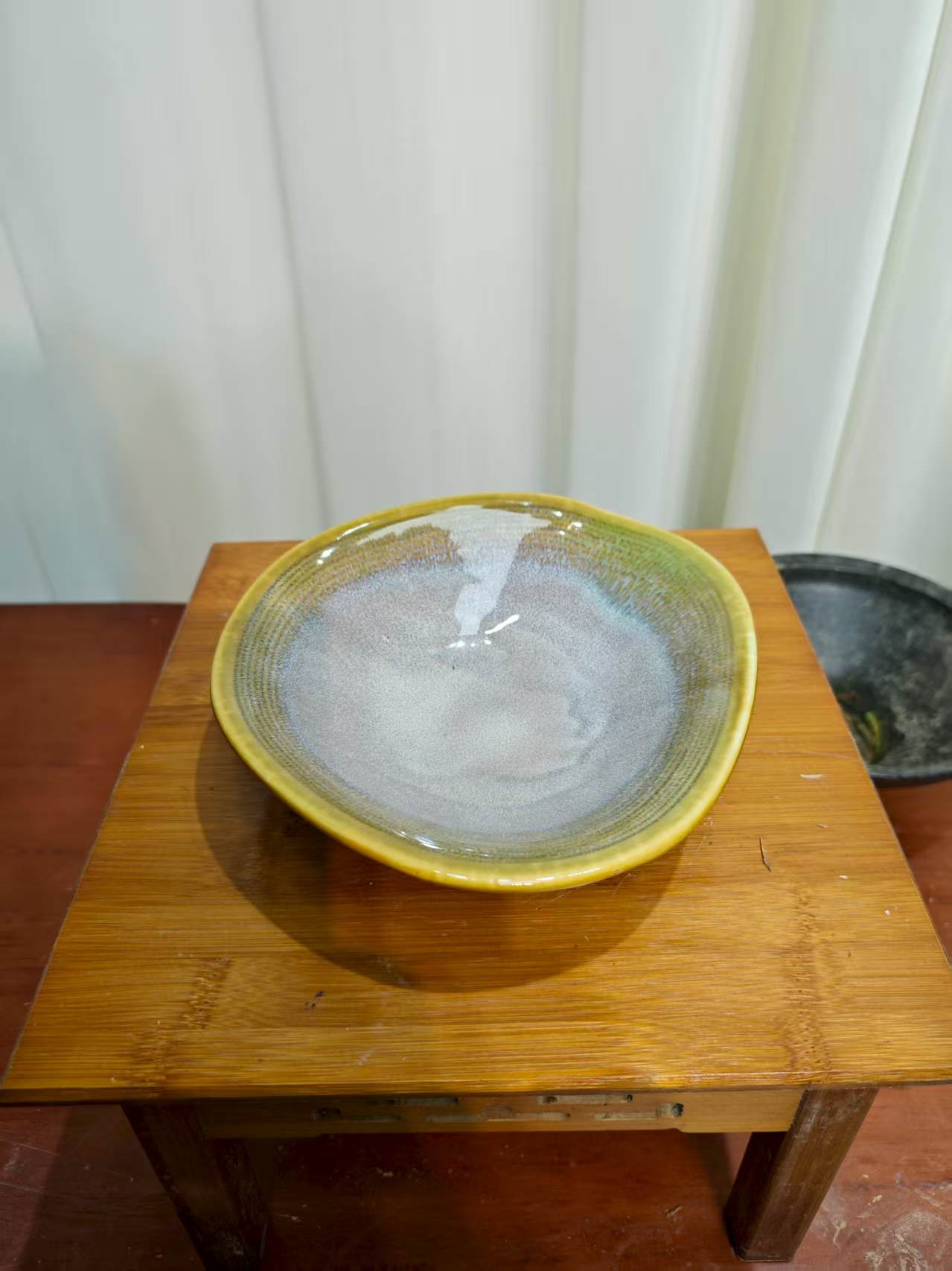 诧寂风水培盆适配苔藓小叶簕竹球精美禅意盆栽设计底座