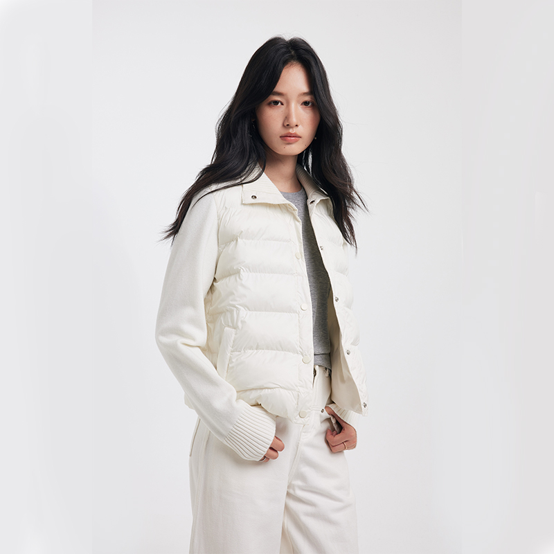 XVRV秋冬新款科技绒立领纽扣运动外套高智风纯色保暖开衫上衣