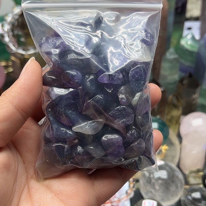 M***K珠宝半成品水晶未镶嵌200克紫水晶碎石