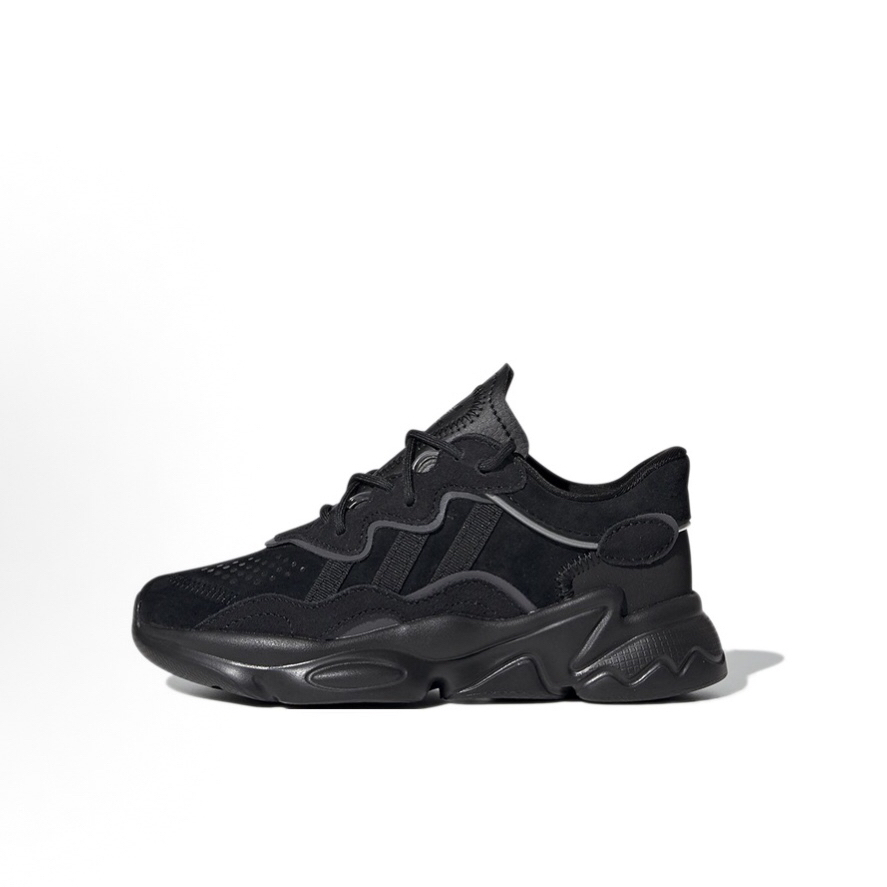 adidas 舒适 减震耐磨 低帮 儿童休闲鞋 黑色 中小童EF6298