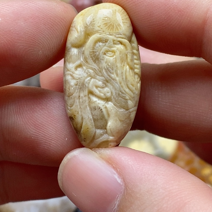硅化珊瑚（珊瑚玉）颈饰未镶嵌小吊坠