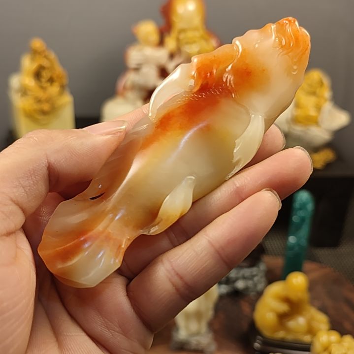 寿山石果**趣手把件手把件