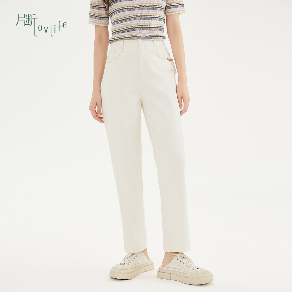 片断新款牛仔老爹正常裤P4D621096K22