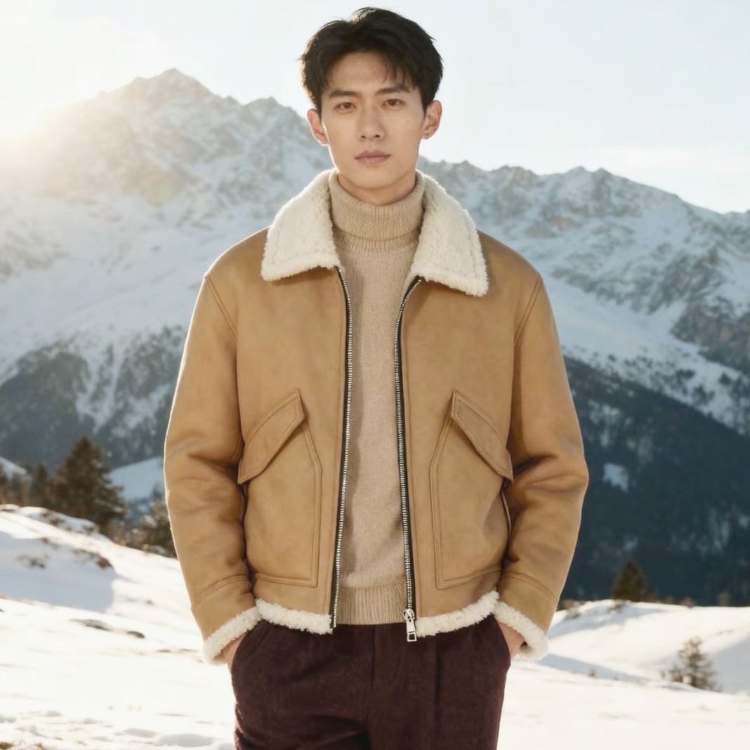 The VIRAAG〔赤日〕飞行员男士抗寒保暖原生态绵羊一体8452