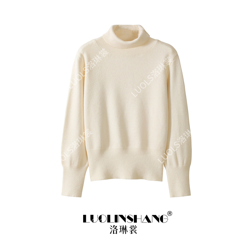 秋冬加厚高领套头百搭针织打底衫内搭堆堆领软糯长袖毛衣女上衣