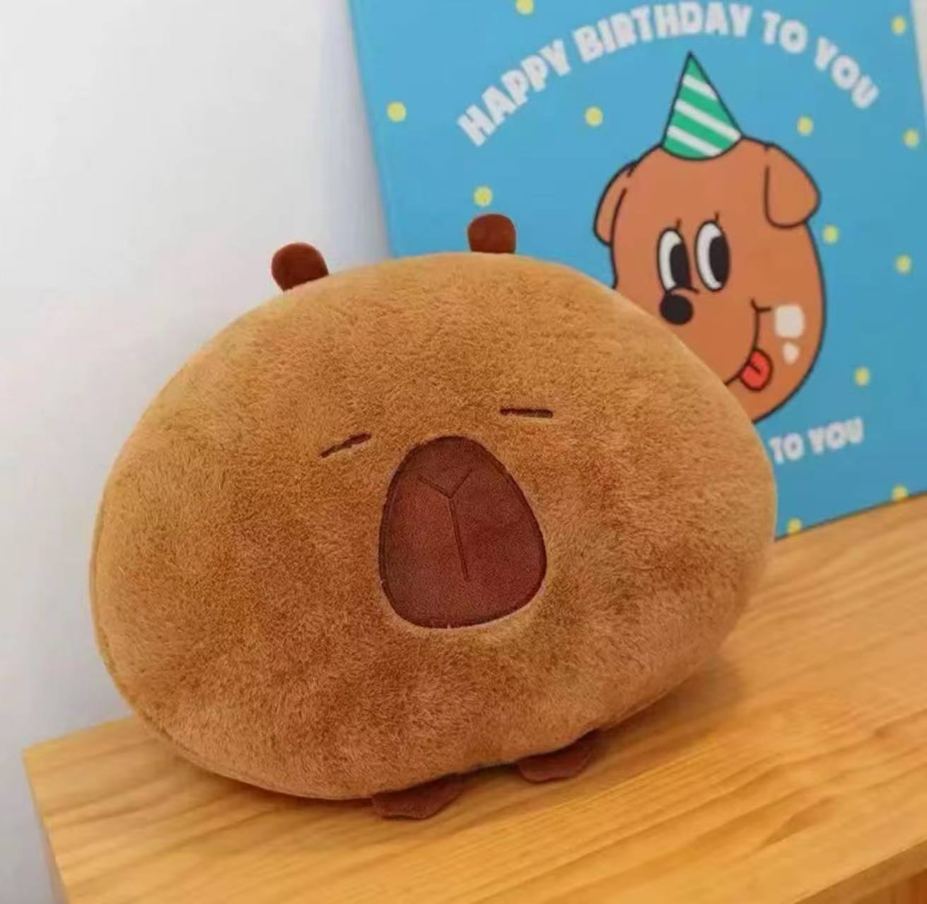 卡皮巴拉靠枕毛绒玩具丑萌水豚沙发床头靠50cm