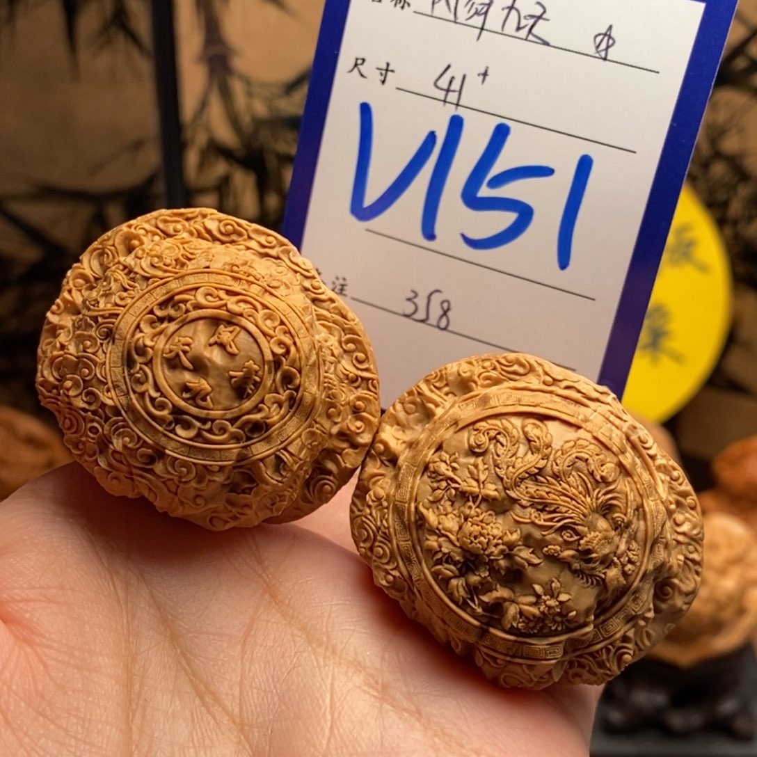 把件文玩核桃南瓜墩雕刻凤舞九天41