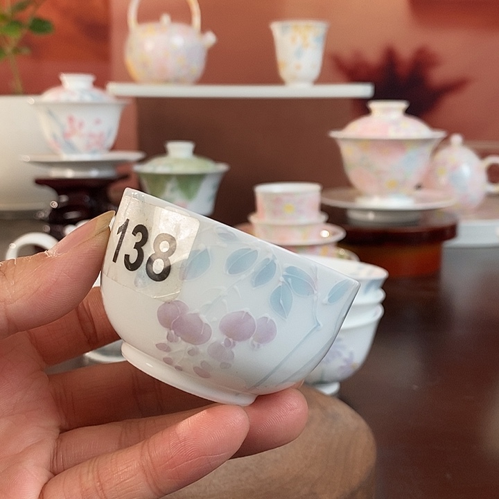 紫藤花釉下品茗杯