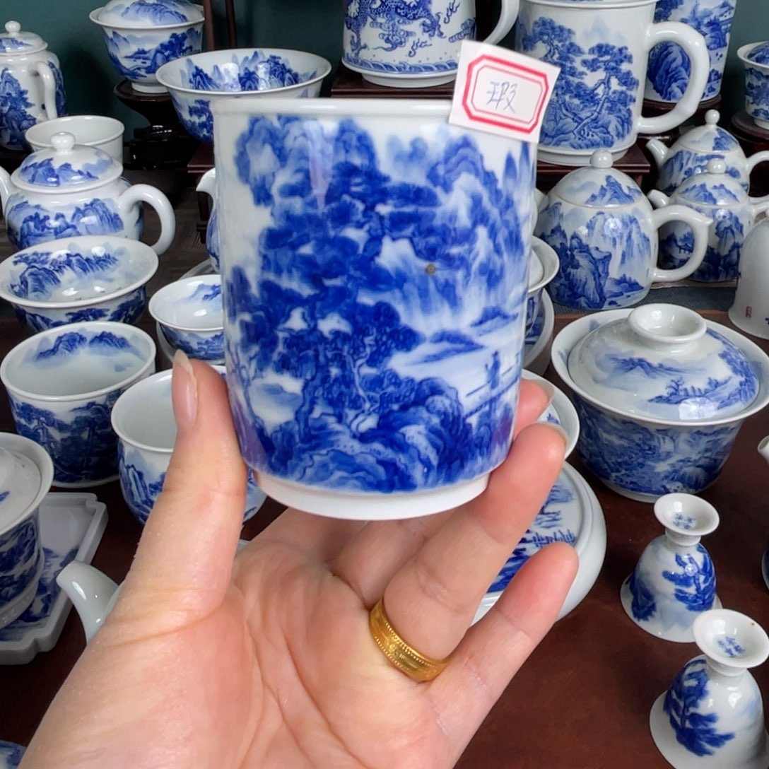 烟***南陶手工手绘青花，青花