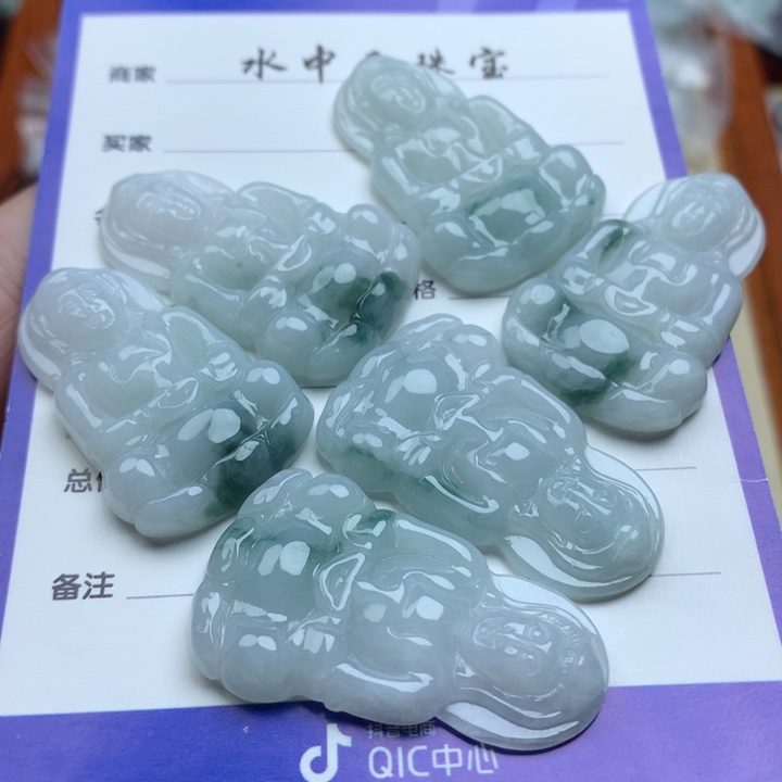 翡翠颈饰未镶嵌观音多样性发一件