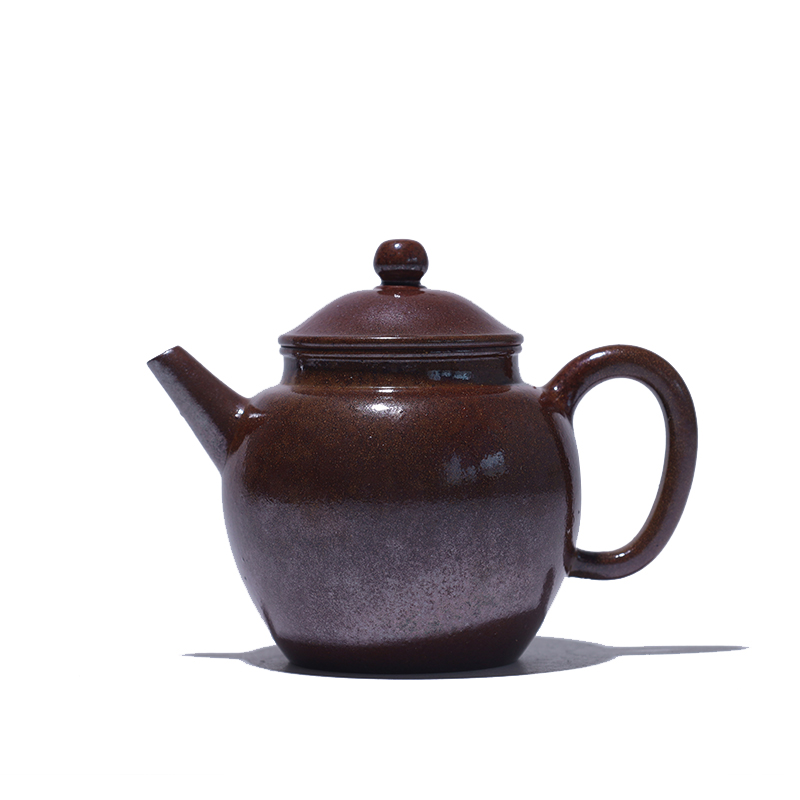 大吉羊柴烧 宜兴紫砂手工茶壶 本山绿泥巨轮珠（裸烧）160ml庄勤英