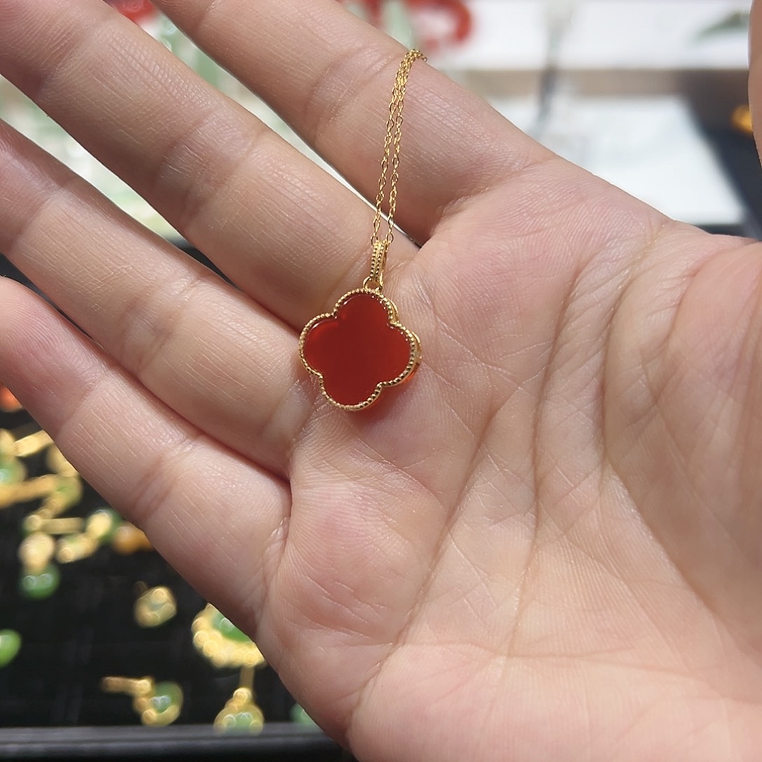 玛瑙/玉髓颈饰银S925镶嵌反**茶