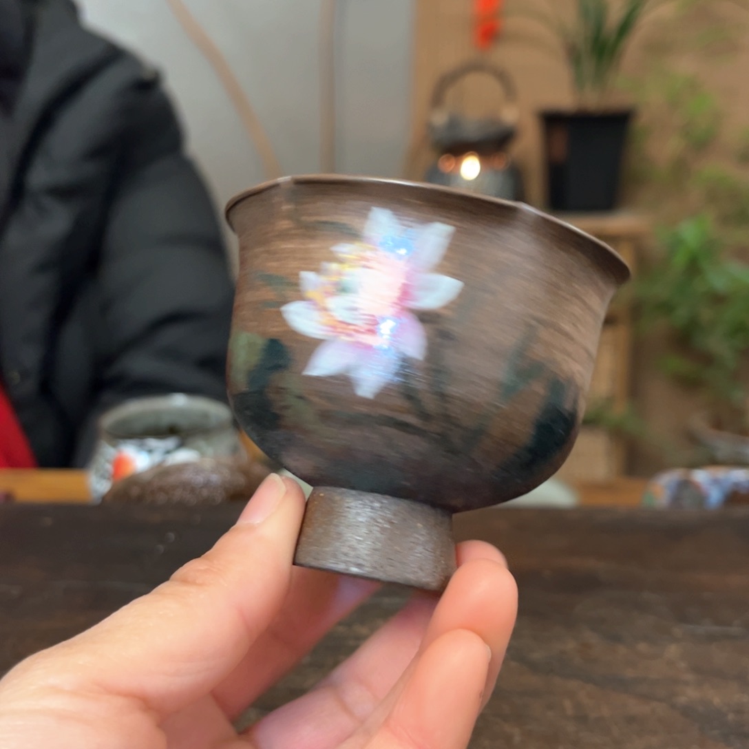 杯景德镇柴烧手绘杯