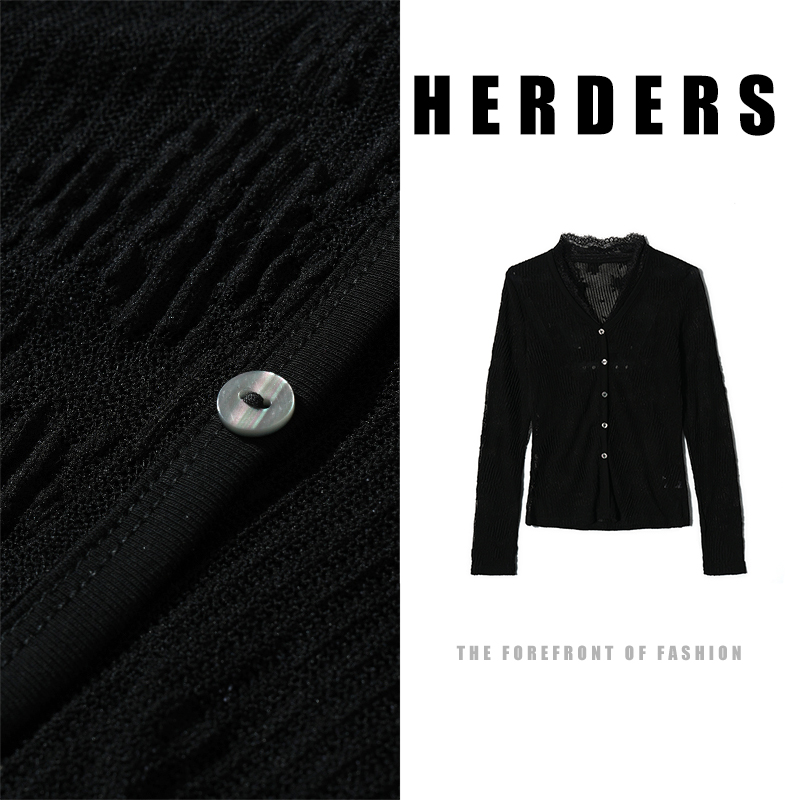 12.30 短款V领双色毛针织衫 257905