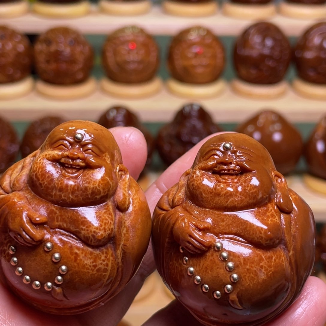 橄榄核手串/手链三九镶嵌弥勒手球