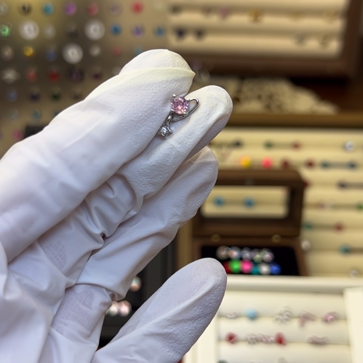 琉璃钛合金合金耳钉款