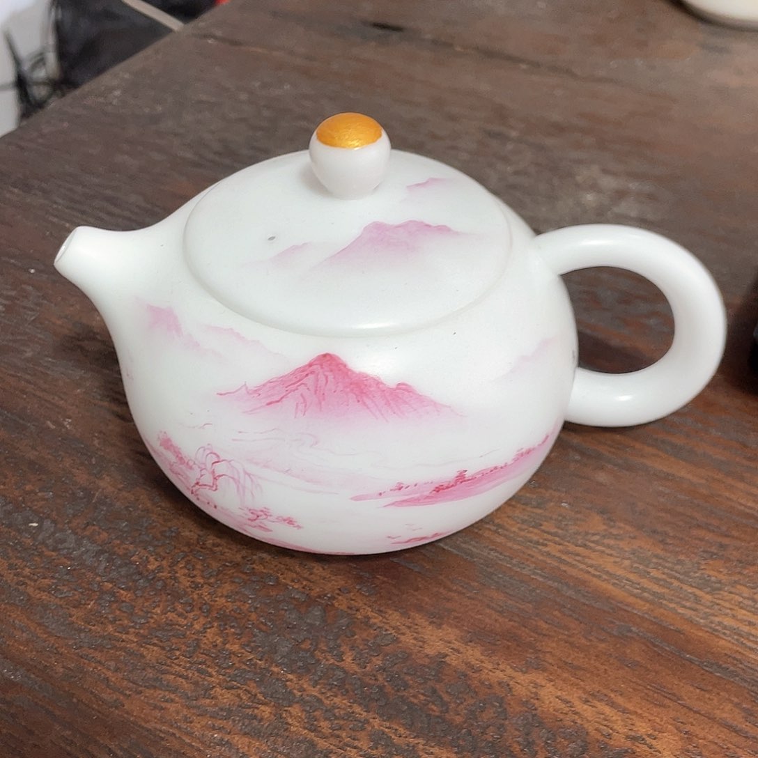 冰种素烧手绘西施壶