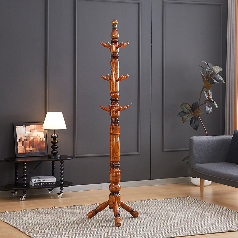 白蜡木全实木落地衣帽架居家卧室客厅古典大气置物架衣帽架