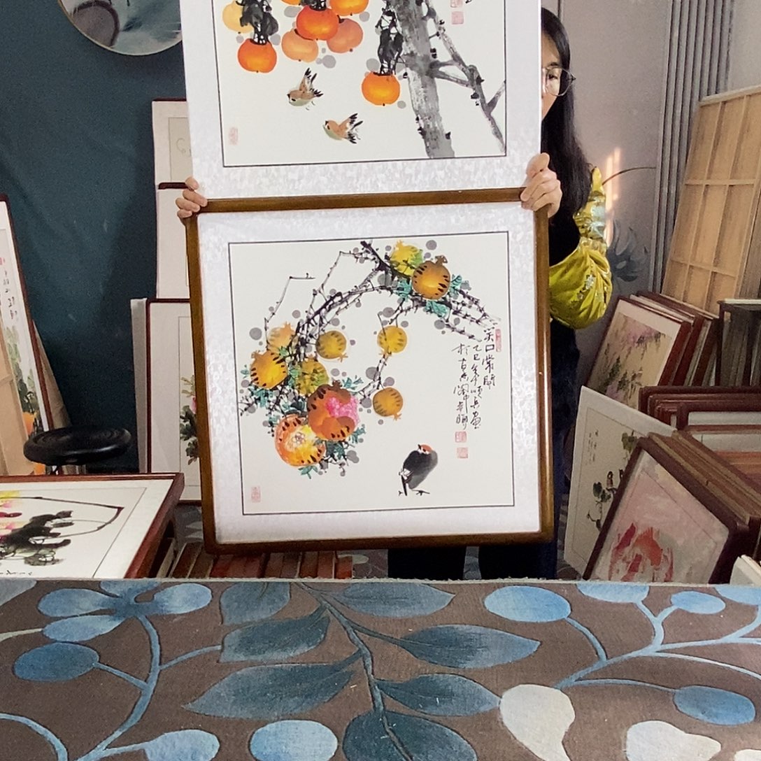 国画62✖️62手写手绘带框包邮国画作品