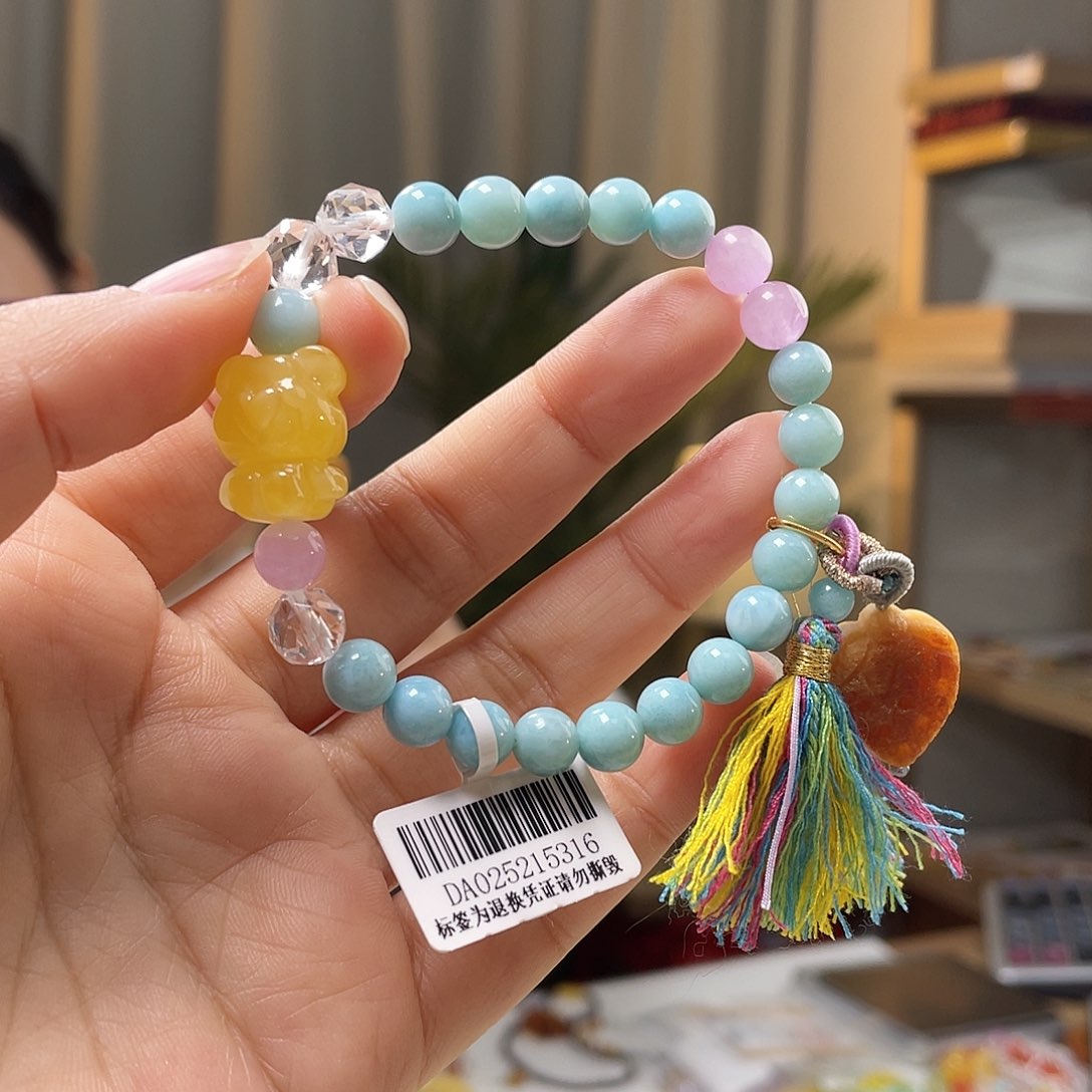 琥珀裸石未镶嵌蜜蜡手串