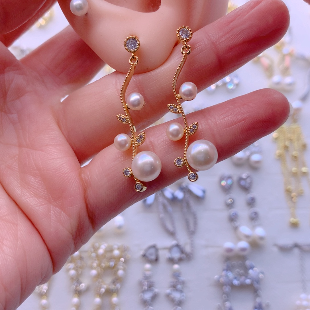 淡水珍珠耳饰合金