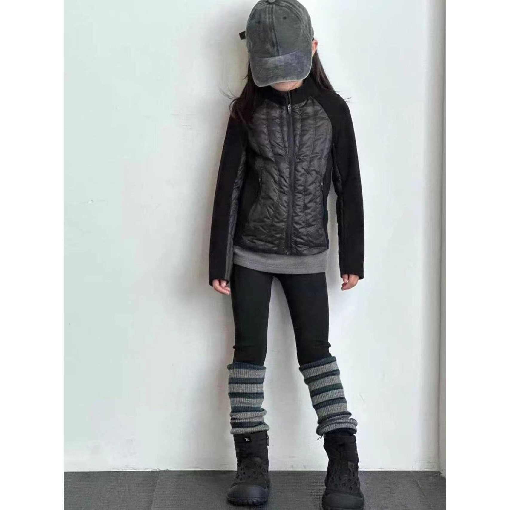 【米果妈】儿童2025冬季新款保暖连帽校服神器休闲棉服B5140