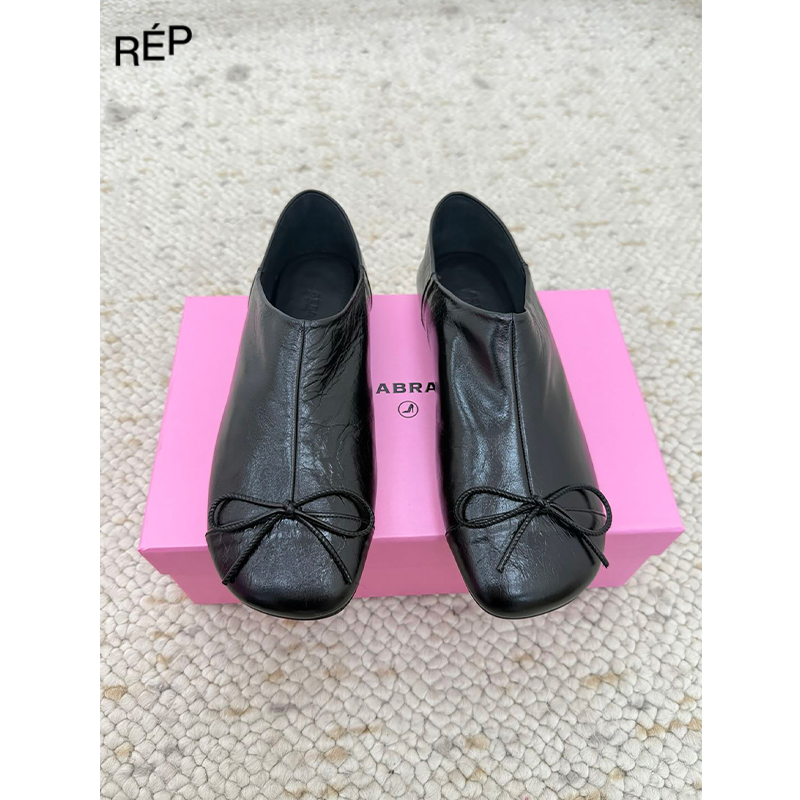 【7折现货】REP-ABRA品牌 黑色/棕色蝴蝶结穆勒鞋25FW秋冬 特价NO退
