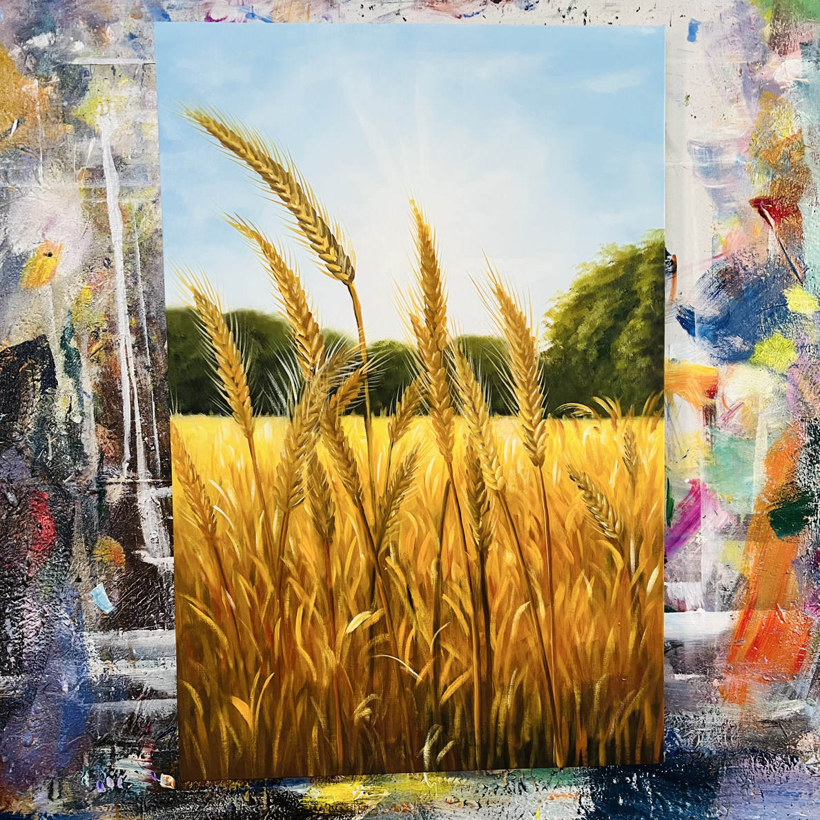 麦穗挂画现代装饰画不含内框尺寸60.90cm