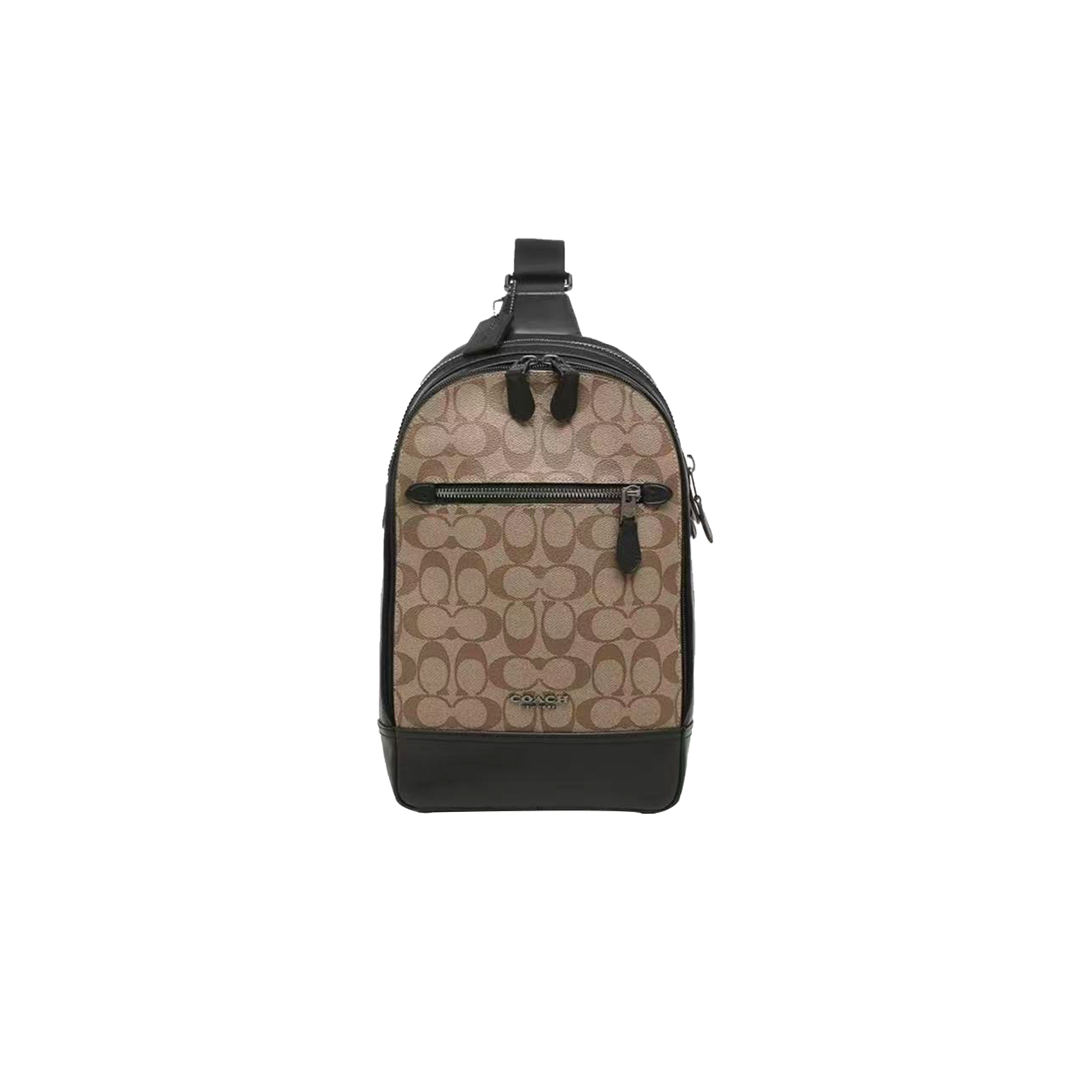 95新/蔻驰焦糖色老花男士胸包/X4394/20X32X6