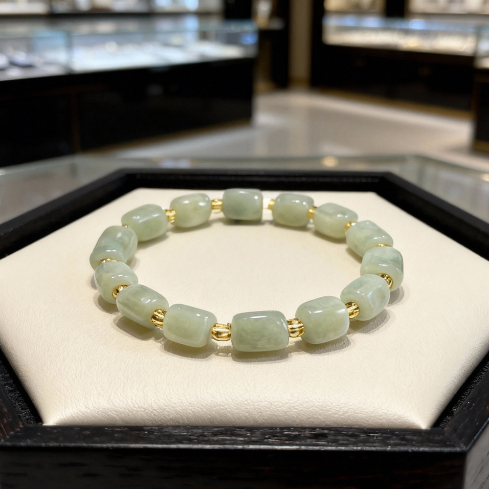 天然和田玉且蓝末随型手串正品生日礼物送礼情侣单圈手链