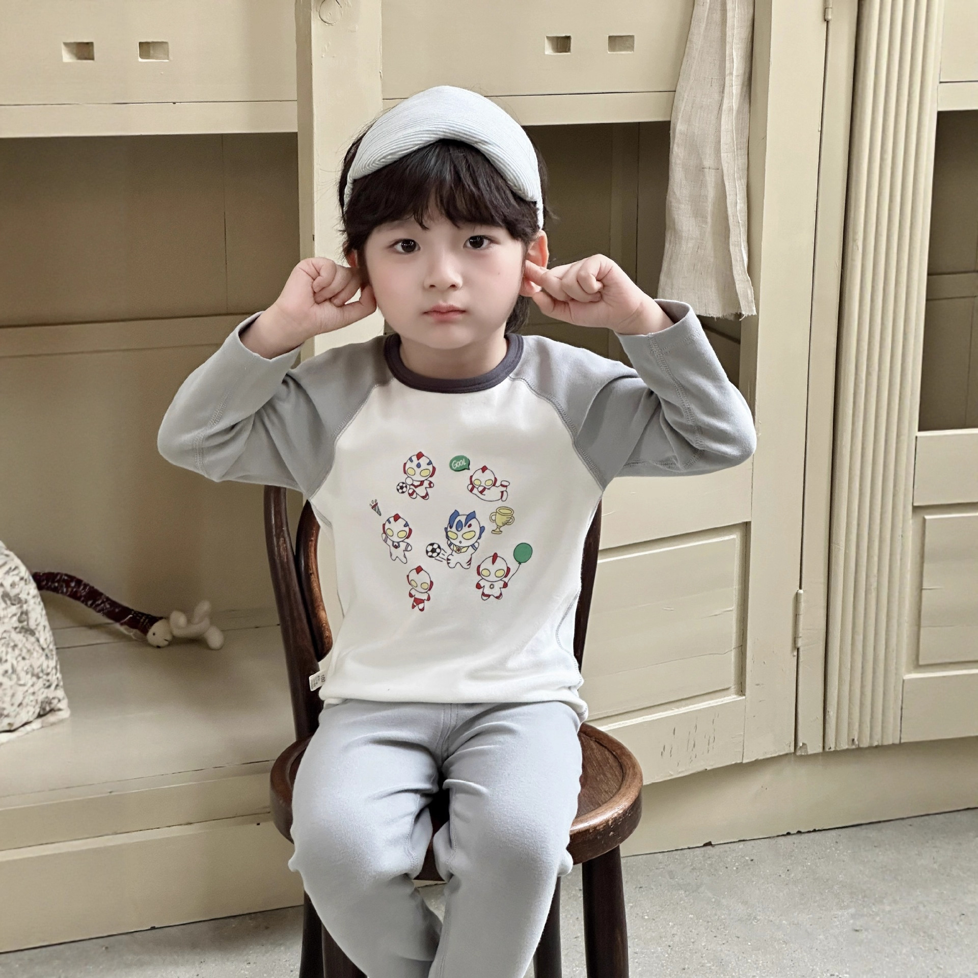 2025款绿博尔批发现货a类拉架棉家居服简约加厚秋冬儿童睡衣套装