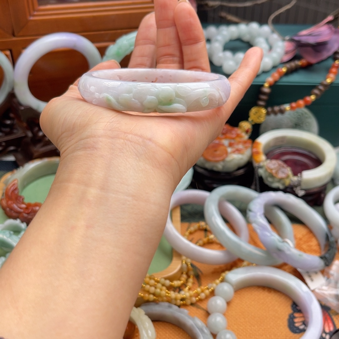 冰***芦翡翠未镶嵌手链手镯