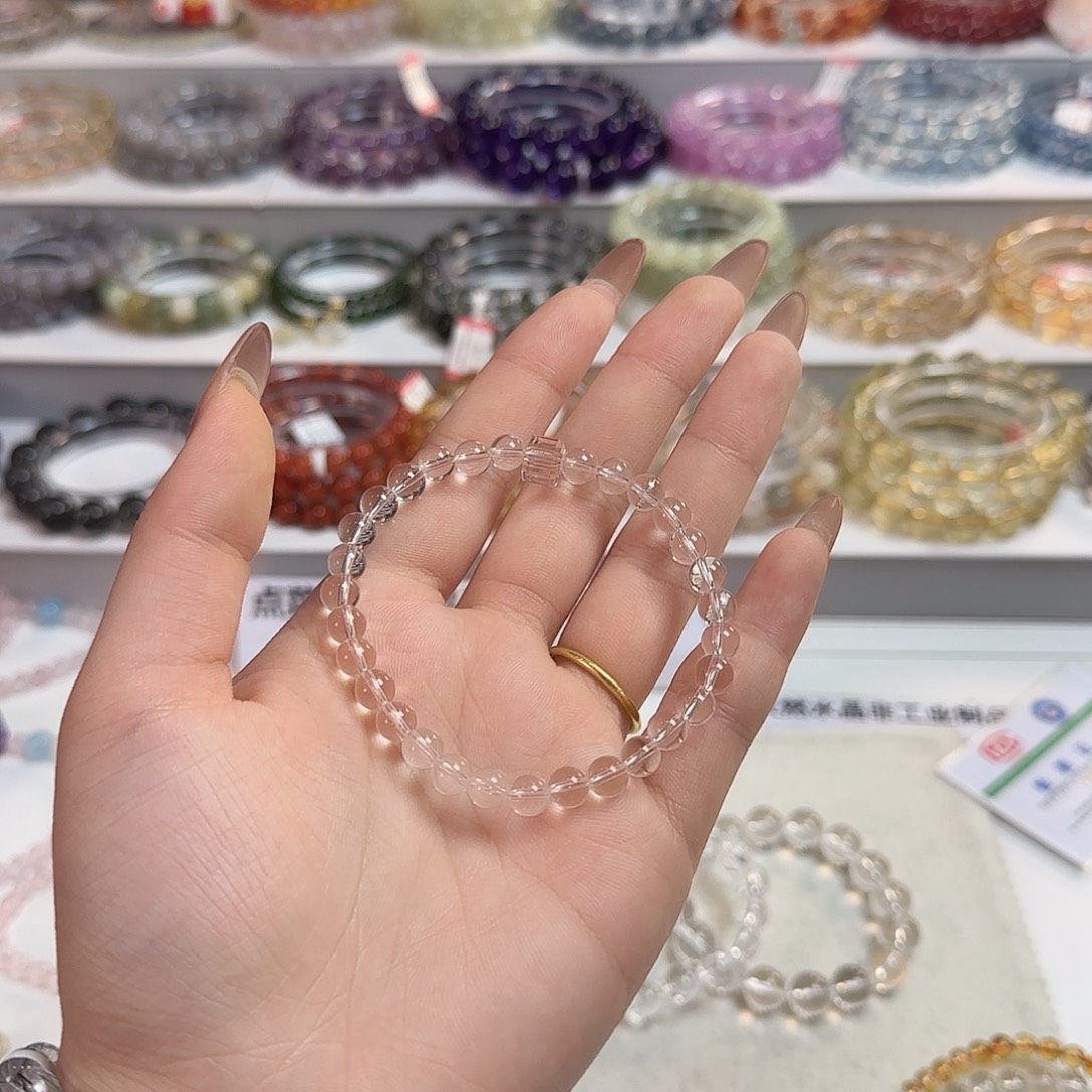 未镶嵌水晶手链白水晶方糖卡6