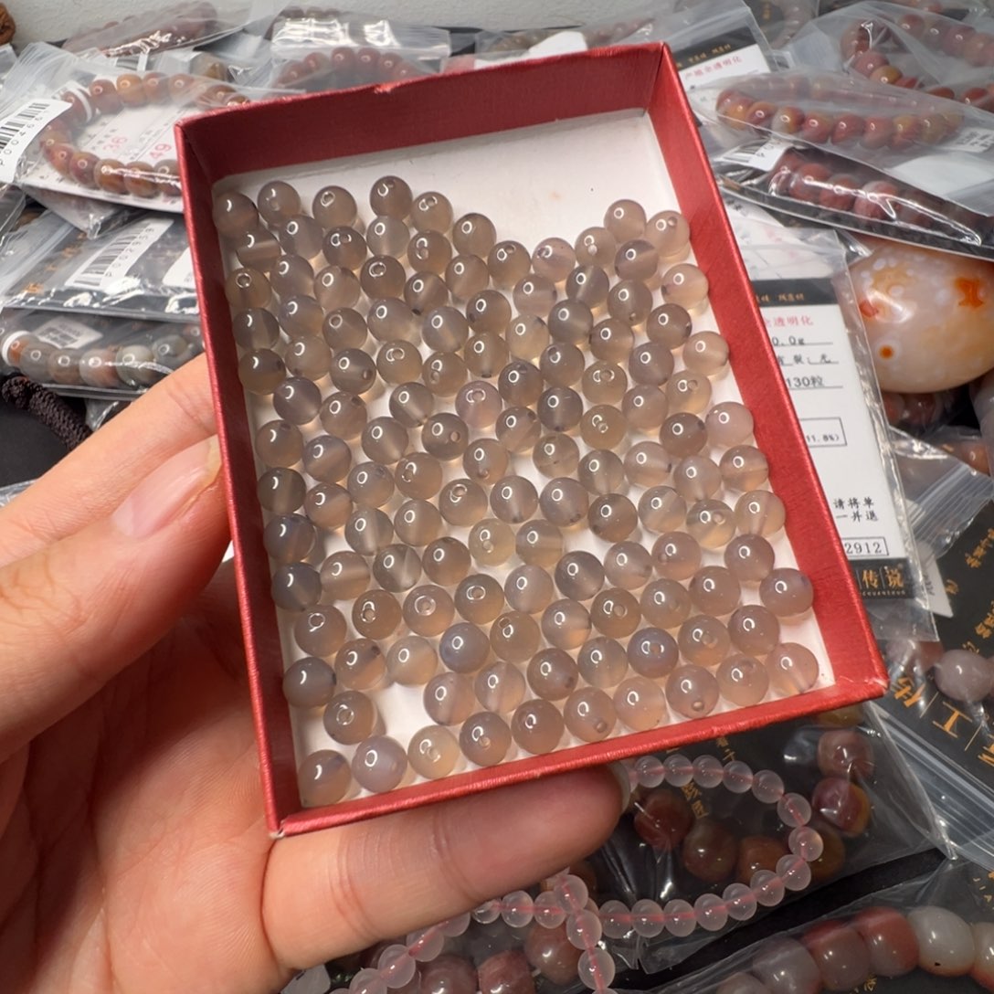 玛瑙/玉髓黑冰散珠 P002912号未镶嵌