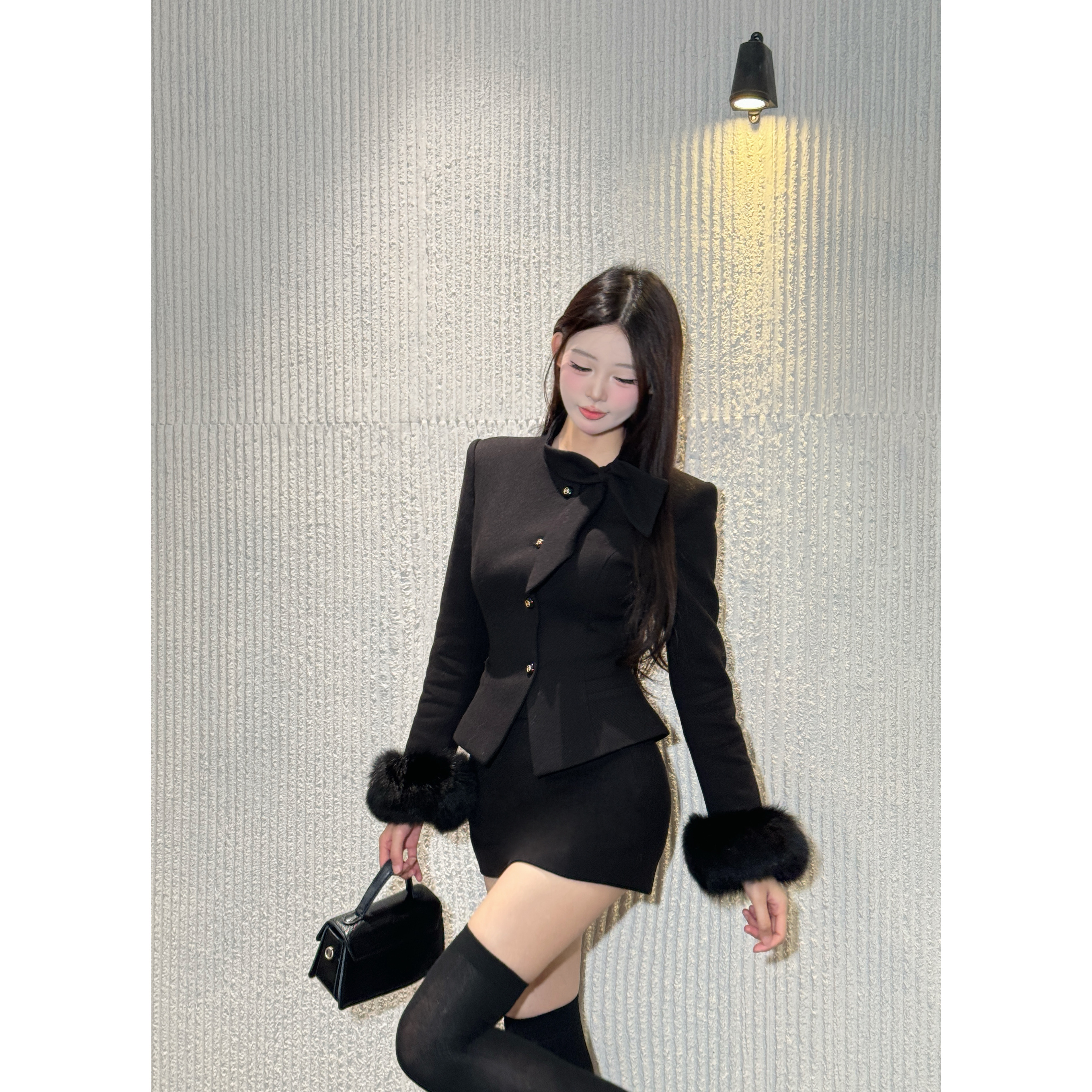 【泉泉-夜落秋意】小香风优雅风法式网红气质时尚套装252055