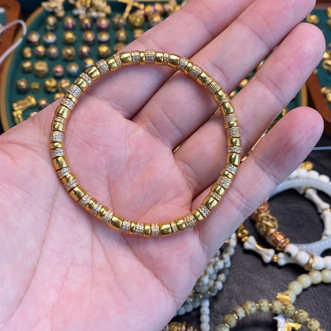 合成立方氧化锆手链足金镶嵌