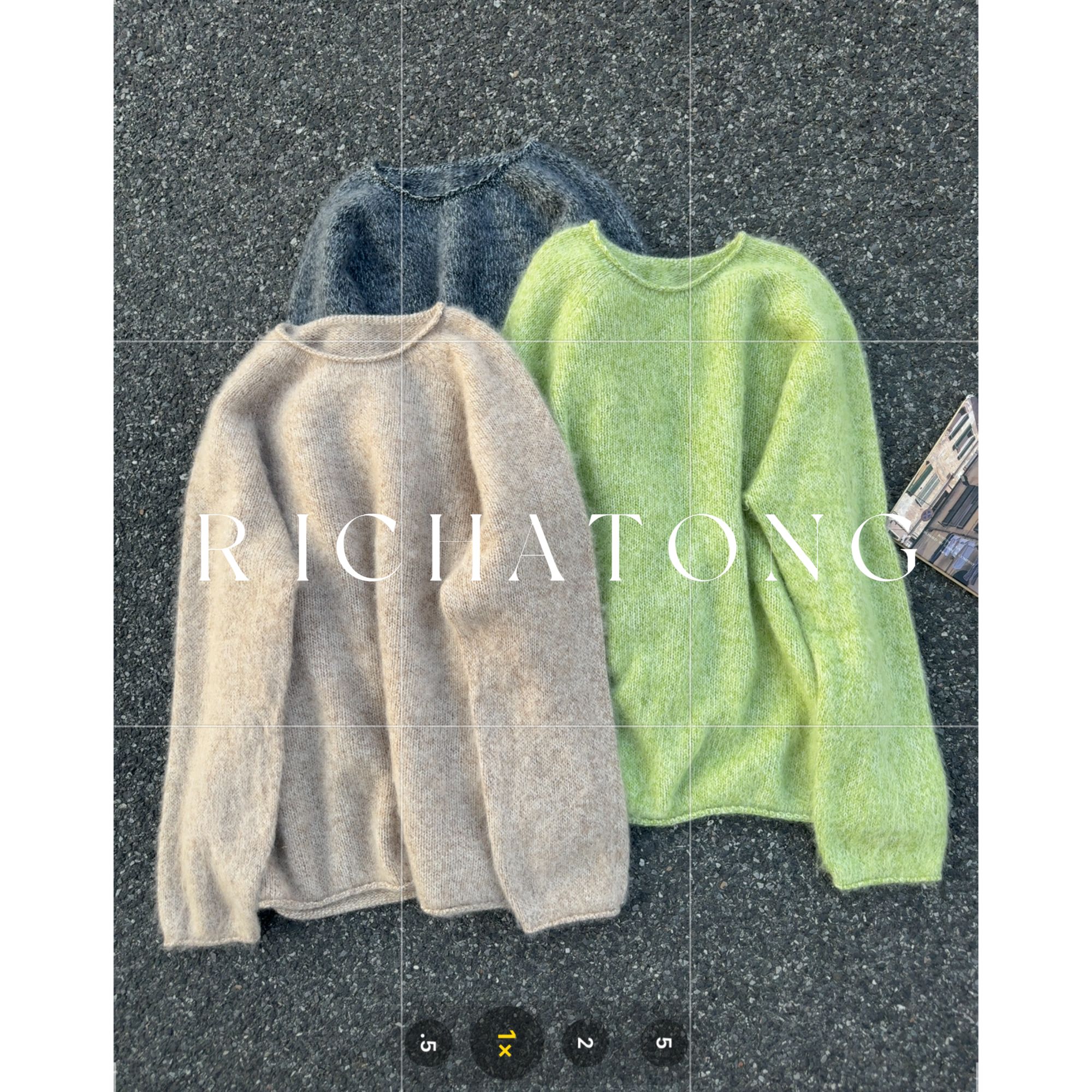 RICH ATONG.-【夏尔巴巴绒】-2025圆领卷边拉毛氛围感毛衣1115-06