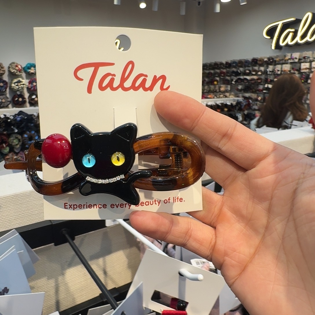 非金属黑色小猫扭扭夹