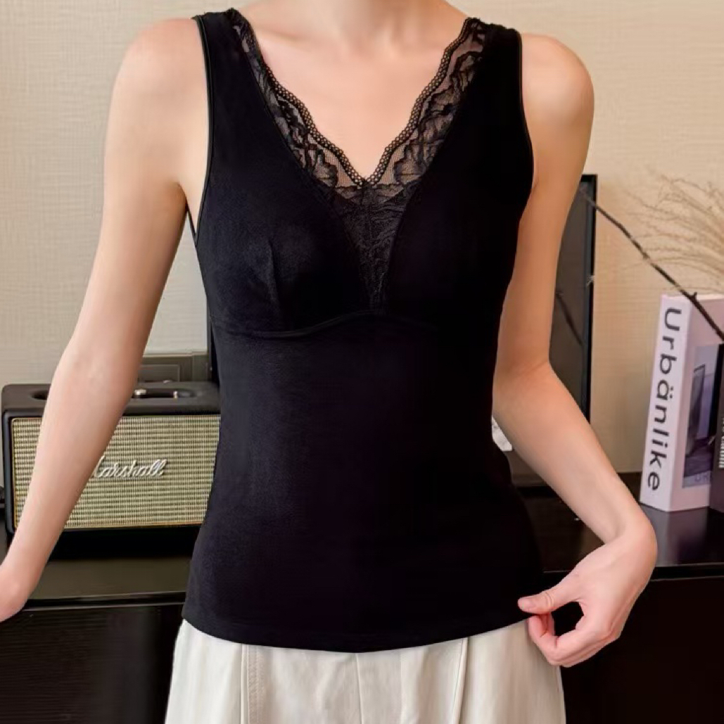 棉背心 v领加棉提花领