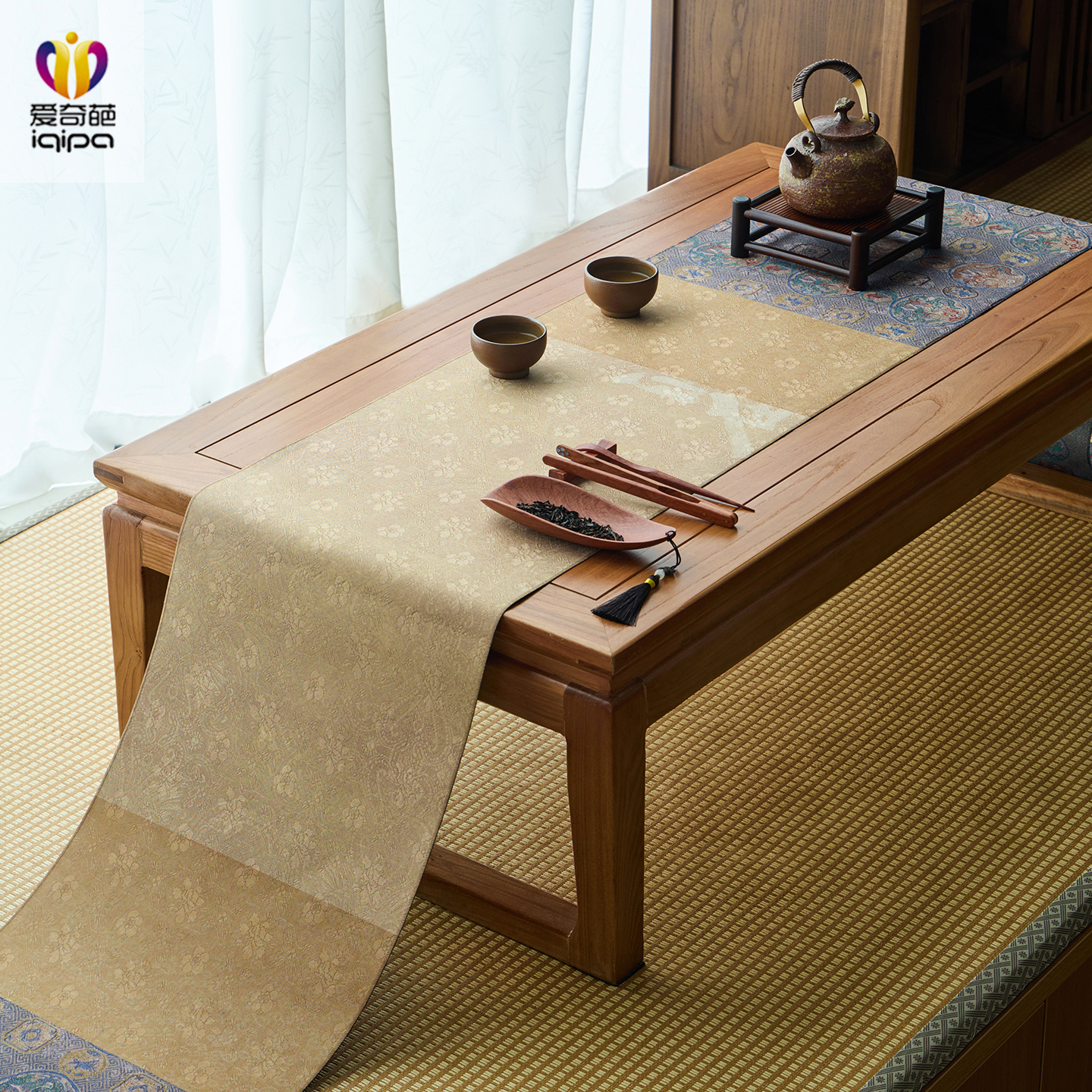 爱奇葩 原创自在新中式禅意茶席茶桌布防水高端桌旗茶桌垫布茶旗