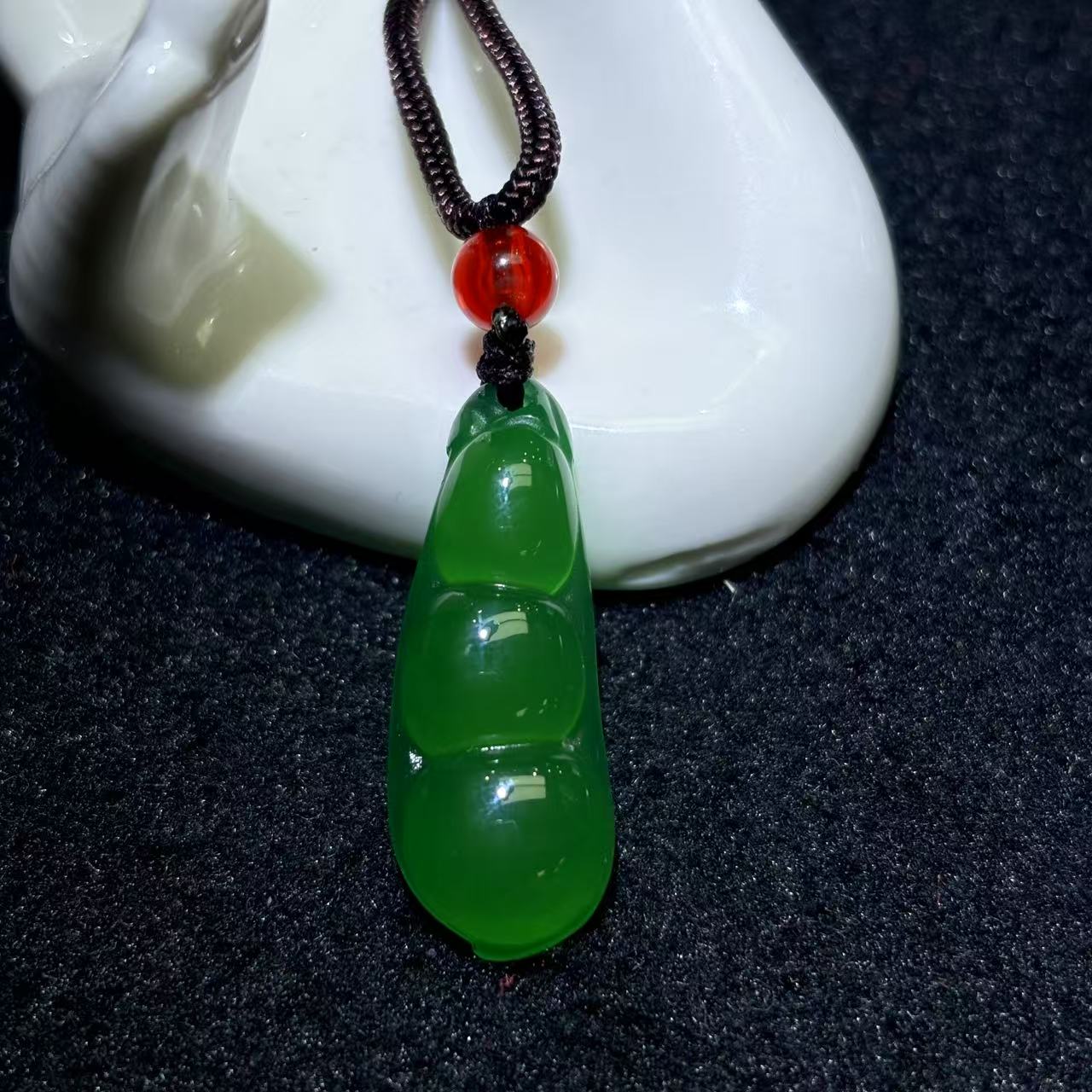 面面来财珠宝S7843-青碧冰芙蓉玛瑙绿豆子-配绳