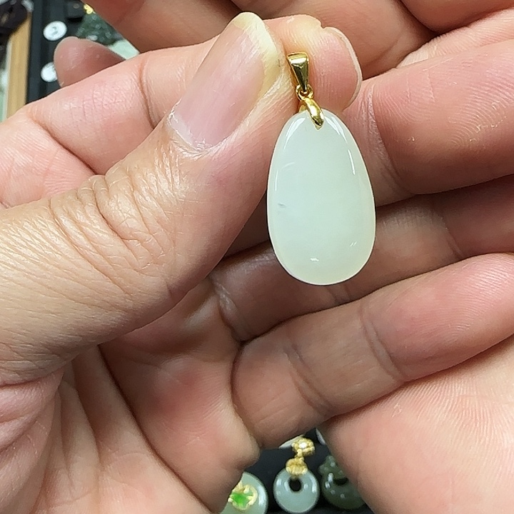 和田玉吊坠(不含链)银S925镶嵌