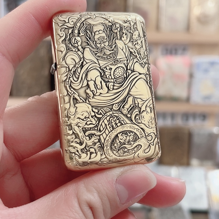 佐罗三代790黄铜浮雕新款钟馗火机