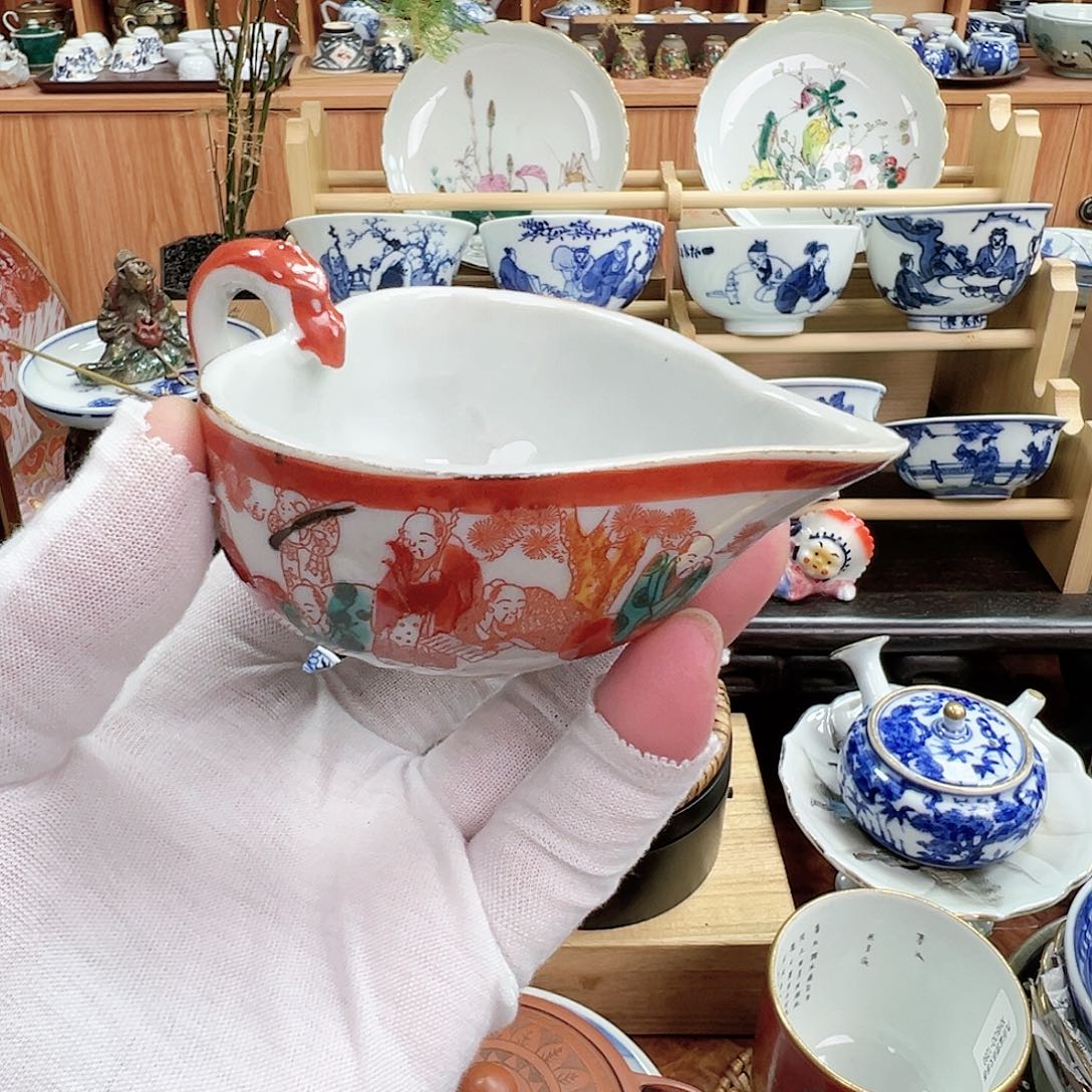 柴窑茶具茶壶茶杯贴花公道杯